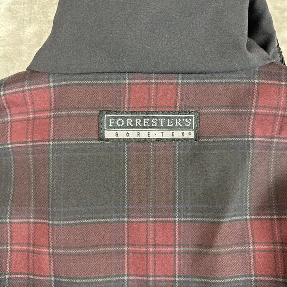 Forrester's Outerwear Pullover‎ Windbreaker Men's Small Black Red Plaid (0782) - Picture 7 of 11